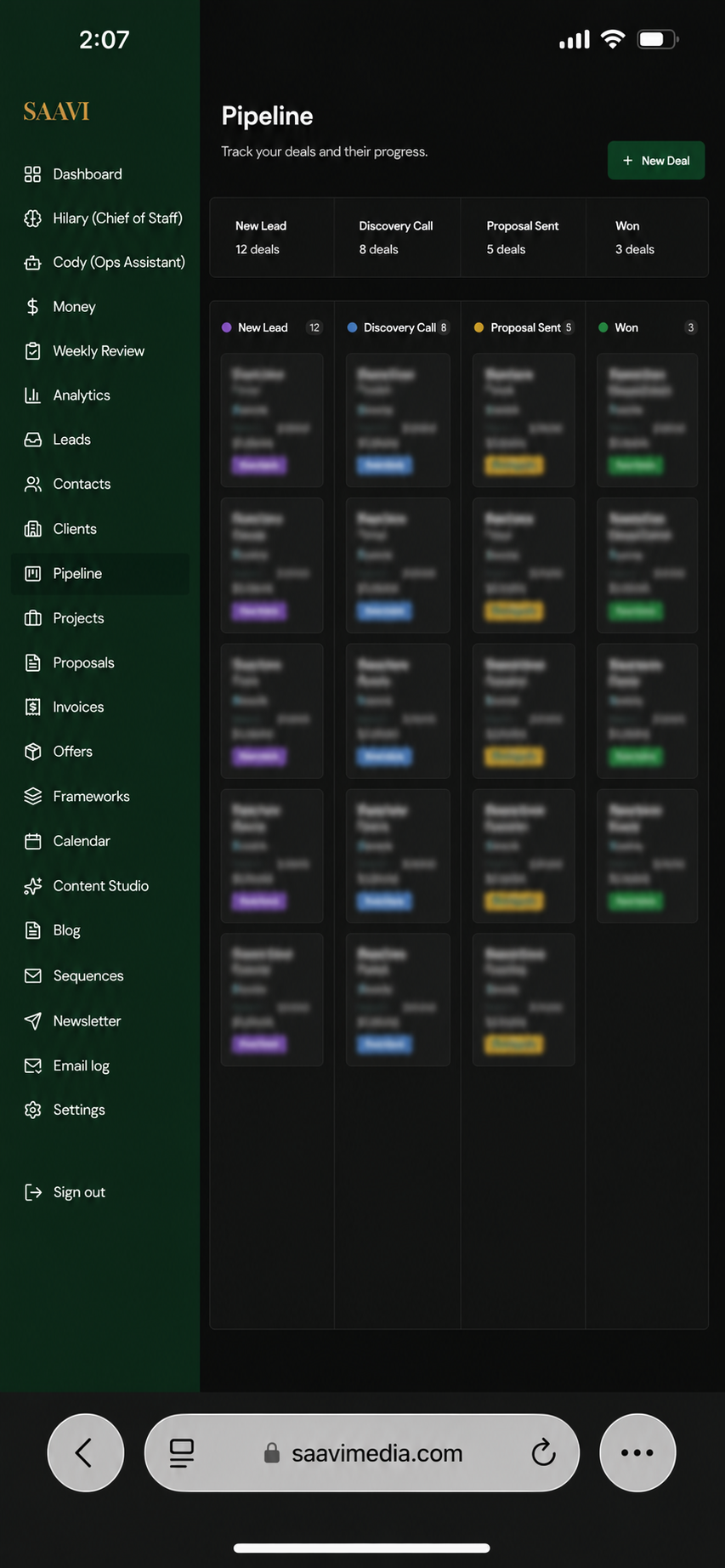 SAAVI Command Center — Pipeline